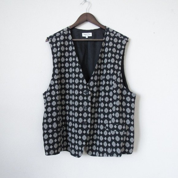 TOMATSU New York Designer Printed Vest Black/Beige Saks Fifth Avenue Size-3 - Picture 10 of 10